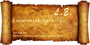 Lazarovits Emil névjegykártya